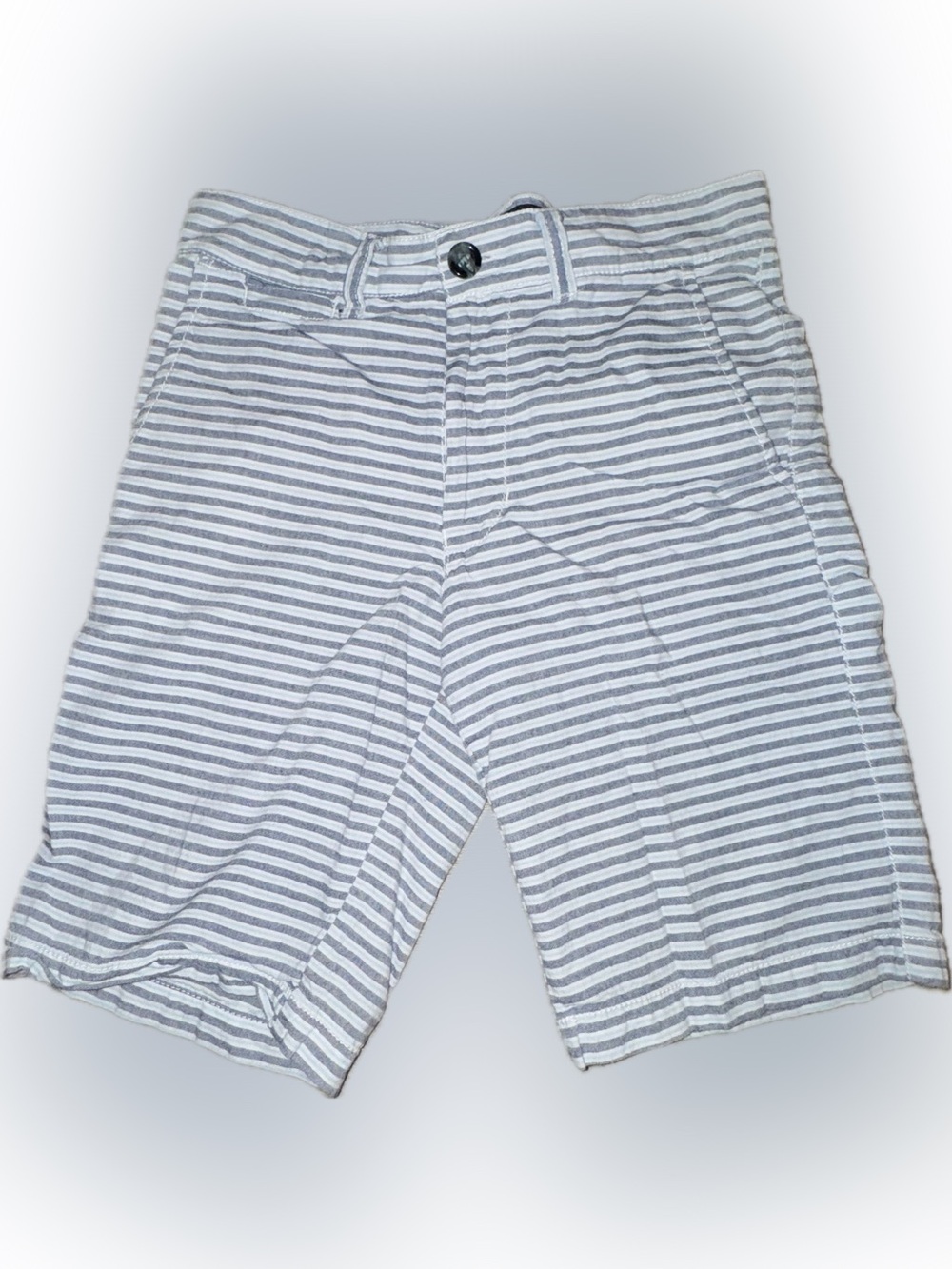 ☀️Boys Gray & White Striped Casual Shorts
